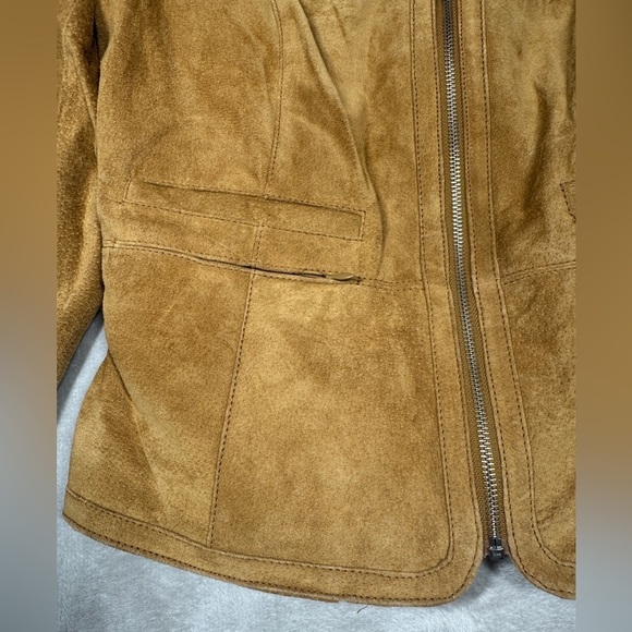 Bernardo Genuine Leather Suede Camel Tan Boho Coastal Cowgirl Jacket Size PM - Picture 7 of 17